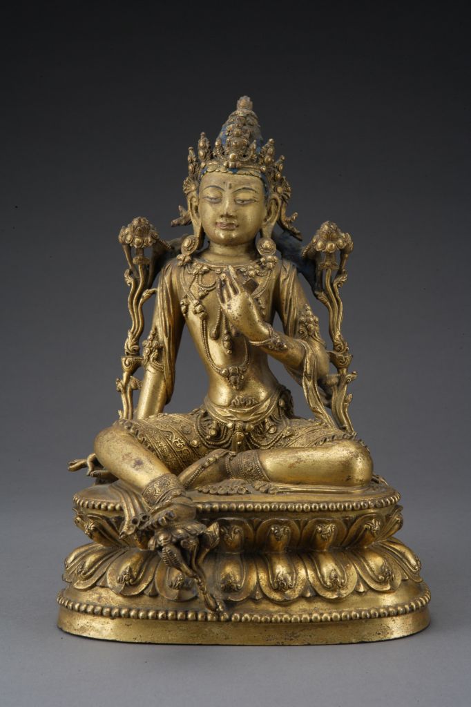 图片[1]-Bronze gilded statue of Guanyin Bodhisattva-China Archive